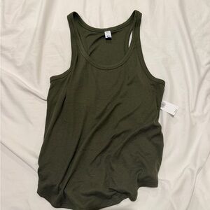 Old Navy Olive Green Ribbed Tank - Scoop Neck Casual Top